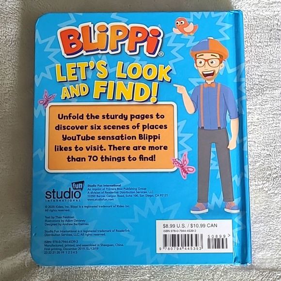 Blippi Look and Find Children's Hardcover Book Adventure Learning Skills Reading - Picture 5 of 6